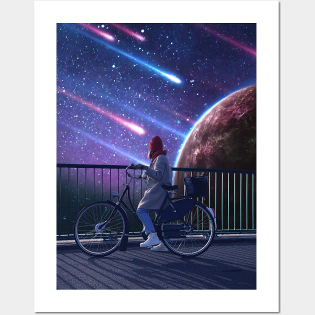 Cycling through the universe Wall Art by DreamCollage